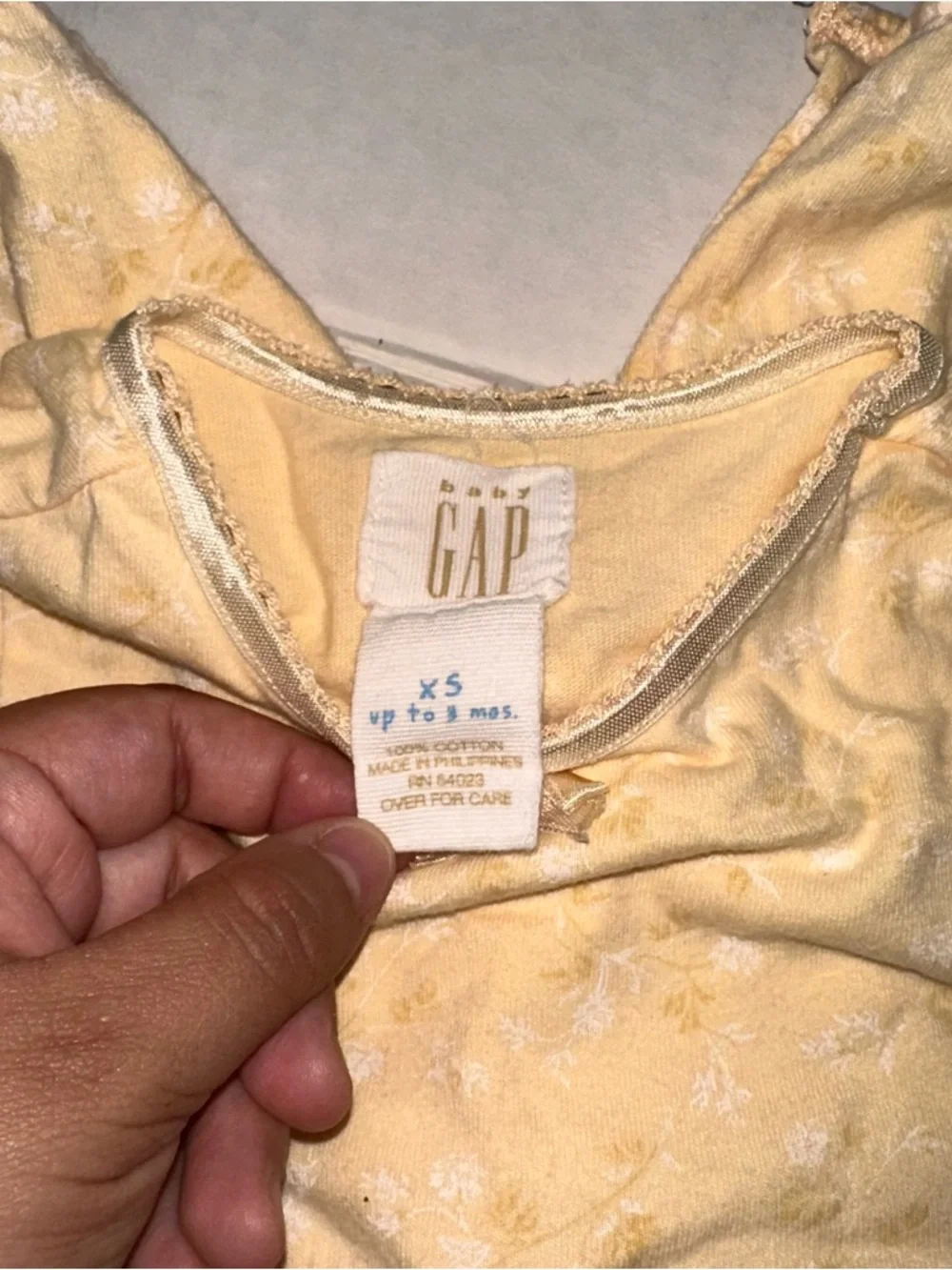 Vintage Baby GAP Yellow Floral smocked jumper